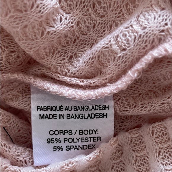 🤍🩰 MyStyle Light Pink Textured Knit Lace Back V-Neck Sweater XL - Picture 7 of 8